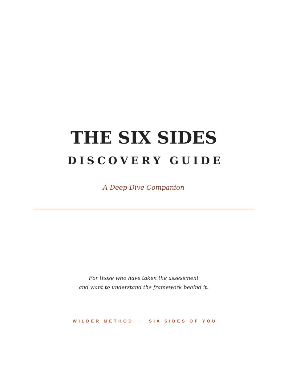 The 6 Sides Discovery Guide cover